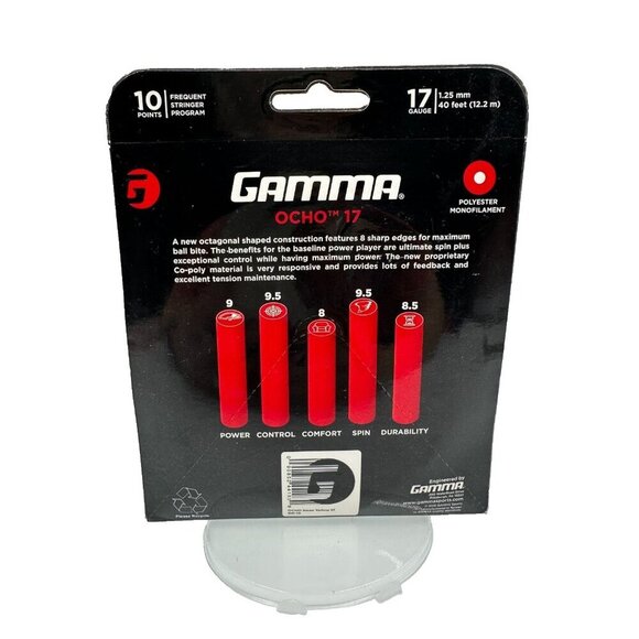 Gamma Ocho 17 Tennis String + Wilson Pro Perforated Overgrip 2-Pack Open Box - Picture 3 of 5